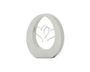 Urnwebshop Kleine RVS Oval Hearts Urn (0.9 liter)