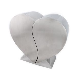 Urnwebshop RVS Two Hearts Together Urn (2 x 2.8 liter, duourn)