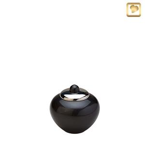Urnwebshop LoveUrns Mini Simplicity Pot Urn Zwart-Zilver (0.075 liter)