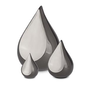 Urnwebshop Teardrop Urnen Voordeelset Antraciet - Matzilver (4.15 liter totaal)