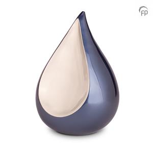 Urnwebshop Grote Teardrop Urn Blauw - Matzilver (3.3 liter)