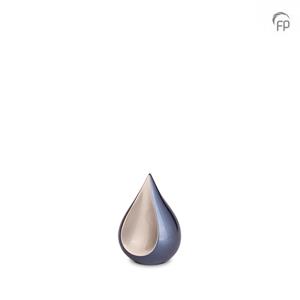Urnwebshop Teardrop Urntje Blauw - Matzilver (0.15 liter)