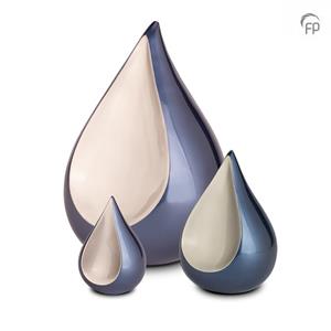 Urnwebshop Teardrop Urnen Voordeelset Blauw - Matzilver (4.15 liter totaal)