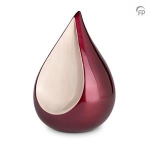 Urnwebshop Grote Teardrop Urn Bordeaux - Matzilver (3.3 liter)