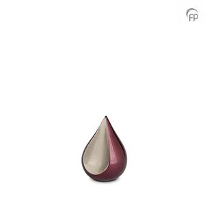 Urnwebshop Teardrop Urntje Bordeaux - Matzilver (0.15 liter)