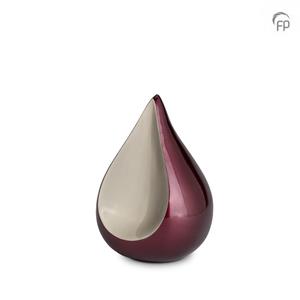 Urnwebshop Kleine Teardrop Urn Bordeaux - Matzilver (0.7 liter)