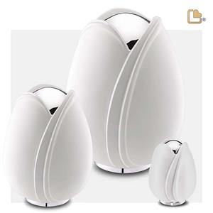 Urnwebshop LoveUrns Tulip Urnen Voordeelset Wit (5.3, 0.65 en 0.1 liter)