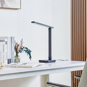 Lindby LED-Akku-Schreibtischleuchte Rylas, schwarz, USB, CCT - Schwarz