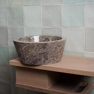 Loutro Waskom  Bali T Rond 25x25x12 cm Marmer Taupe