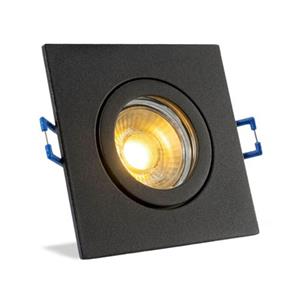 RTM Lighting Ip44 Led Inbouwspot Aspen - Badkamer Of Buiten - Vierkante Spot - Zwart - Extra Warm Wit - 2700k - 2