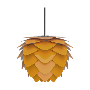Umage Aluvia Mini hanglamp saffron yellow - met koordset zwart - Ø 40 cm