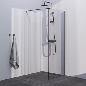 Brauer Gunmetal Season inloopdouche helder glas 80x200 met muurprofiel gunmetal geborsteld