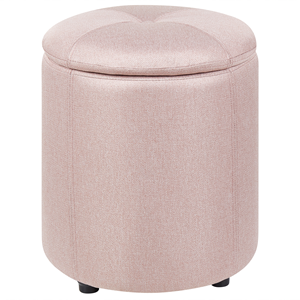 beliani Pouf Pastellrosa Stoff mit Deckel und Praktischem Stauraum Sitzhocker Fußhocker Glamour Look Wohnzimmer Schlafzimmer Ausstattung Deko - Rosa