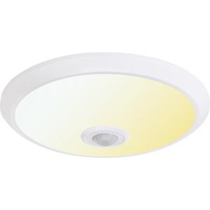 BES LED LED Plafondlamp met Sensor + Dag en Nacht Sensor - Kozolux Crimpy - 20W 1500lm - Aanpasbare Lichtkleur CCT - Opbouw - Rond - Wit