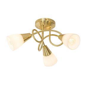 QAZQA Klassieke plafondlamp goud met opaal glas 3-lichts - Inez