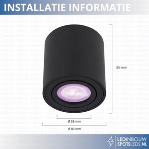 GU10 LED Opbouwspot Rome Zwart RGB