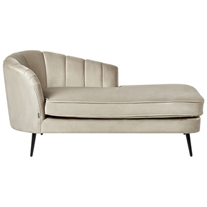 BELIANI Chaise longue fluweel beige linkszijdig ALLIER