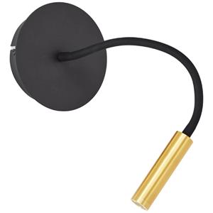 Lampe Jutta led Wandspot mit Flexarm und Schalter sand schwarz/matt gold Metall/Kunststoff schwarz 4,1 w led integriert - schwarz - Brilliant