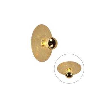 Qazqa - Moderne Wandleuchte Gold 30 cm - Disque - Gold/Messing