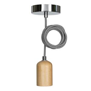 Bailey | Pendelarmatuur Hout | Grote fitting E27  | 60W