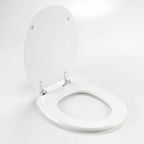 Wicotex  Toiletbril - Wc Bril Mdf - Hout Mat Wit - Inclusief Metallic Scharnieren.