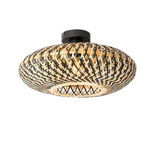 qazqa Orientalische Deckenlampe schwarzer Bambus 40 cm - Ostrava - Schwarz