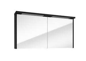 Fontana Grado spiegelkast met verlichting 117cm 2 deuren zwart mat