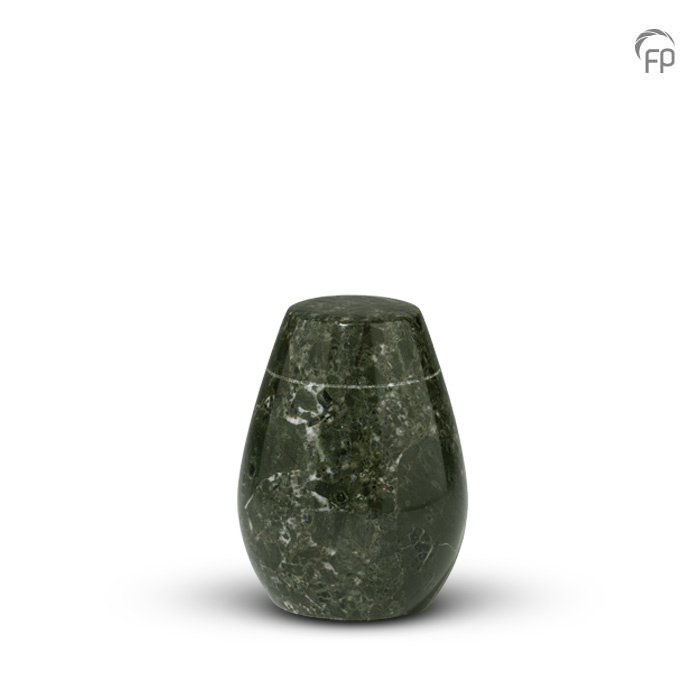 Urnwebshop Marmeren Mini Urn Groen-Grijs (0.15 liter)