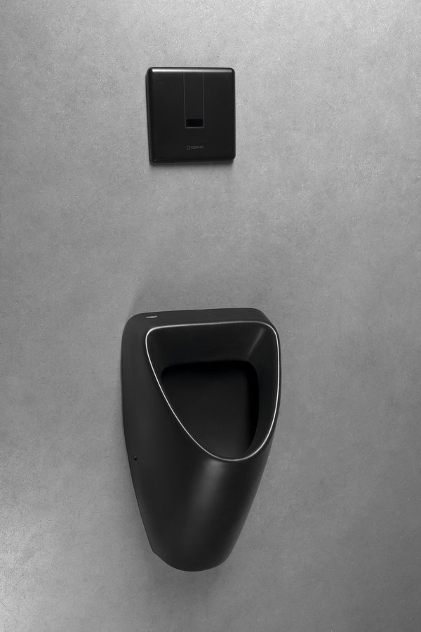 Bruckner Schwarn urinoirset mat zwart met drukknop of drukplaat