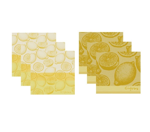 DDDDD Keukendoeken En Theedoeken Set Citrus Yellow (3+3 stuks)