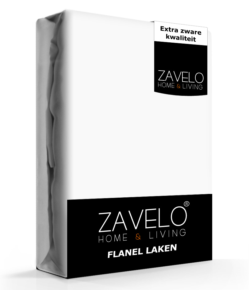 Zavelo Flanel Laken Wit-Lits-jumeaux (240x300 cm)