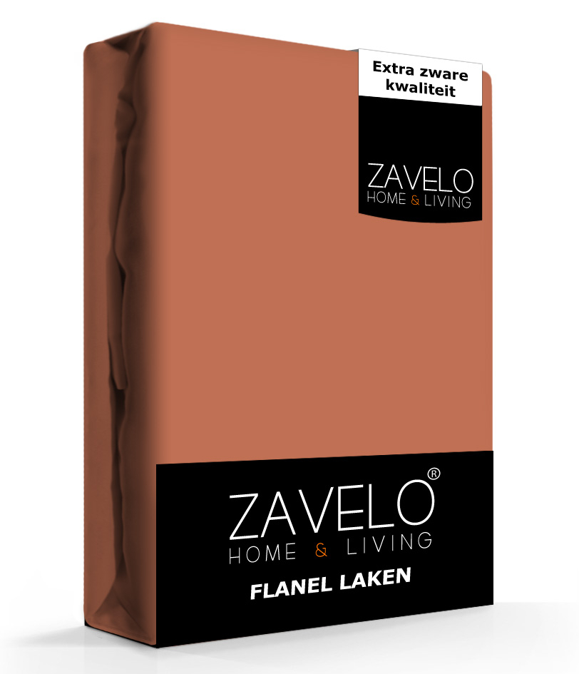 Zavelo Flanel Laken Brique-1-persoons (180x290 cm)
