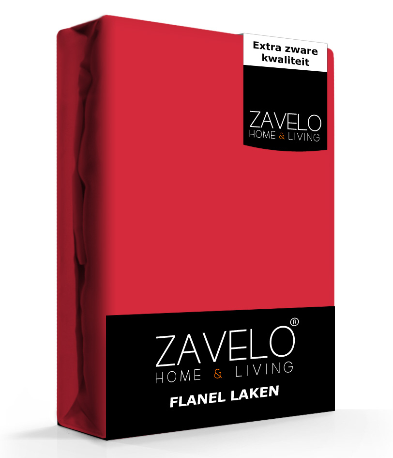 Zavelo Flanel Laken Rood-1-persoons (180x290 cm)
