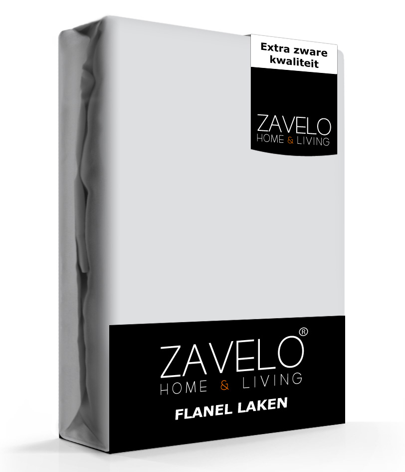 Zavelo Flanel Laken Licht Grijs-1-persoons (150x260 cm)