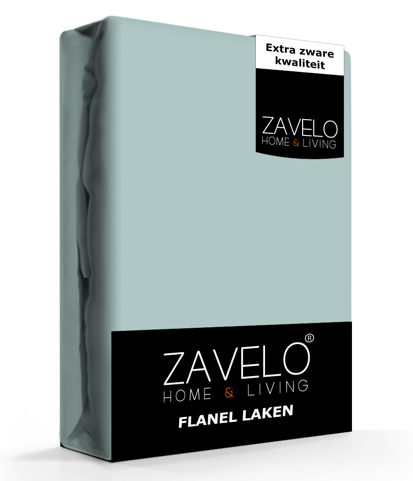 Zavelo Flanel Laken Pastel Groen-1-persoons (180x290 cm)