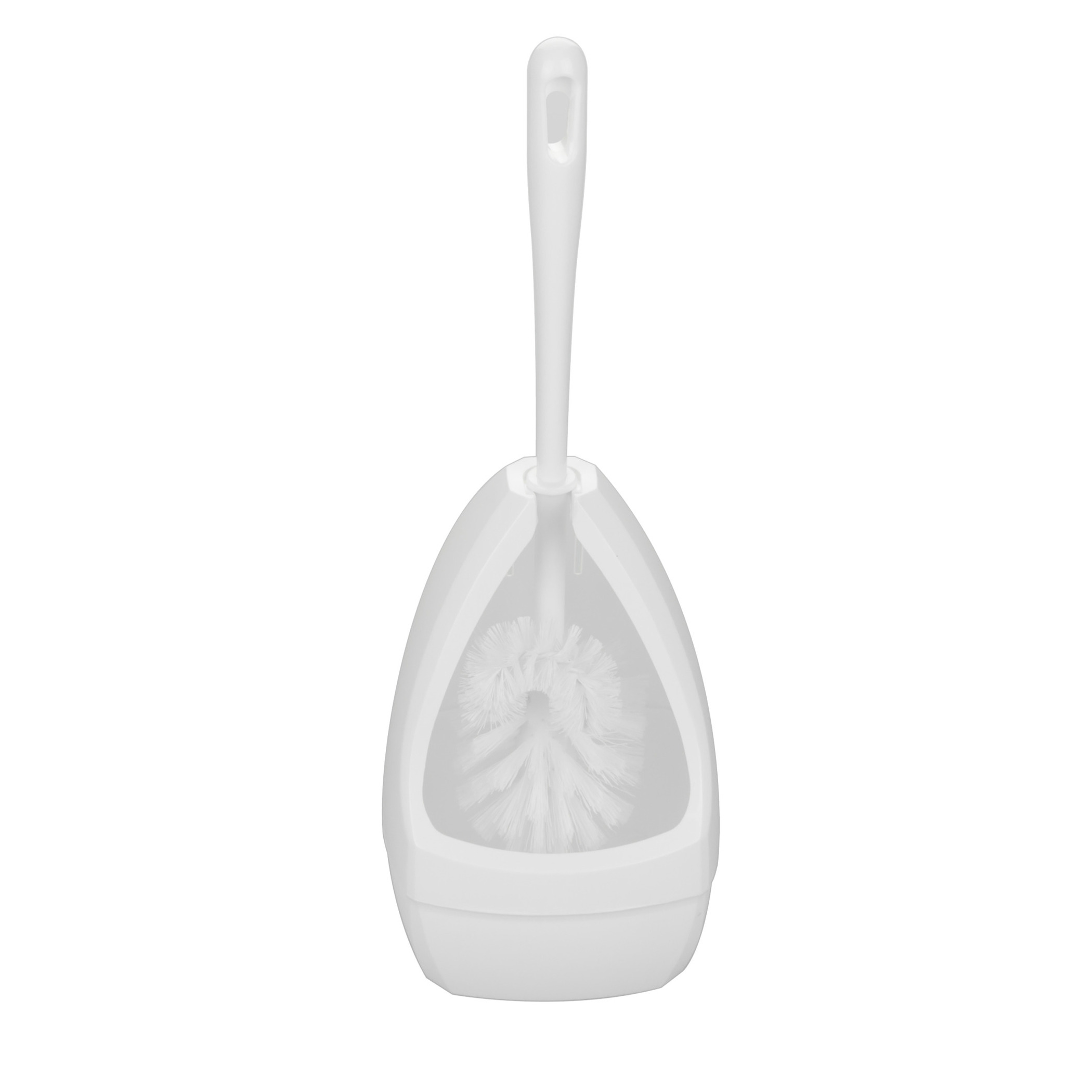 Brumag Wc-borstel/toiletborstel met randreiniger inclusief houder wit 39.5 cm van kunststof -
