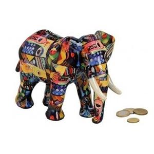 Merkloos Olifant dieren spaarpot blauw 22 cm -