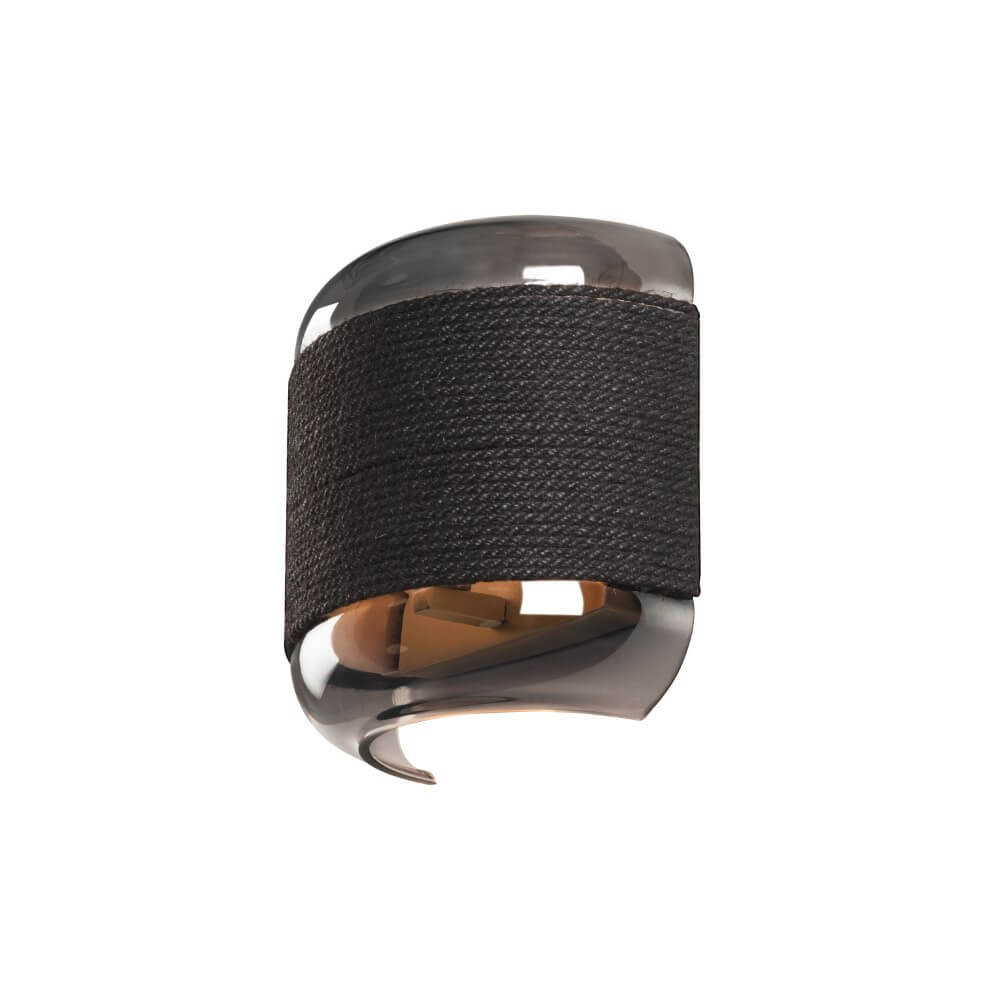 SLV Slaapkamer wandlamp Pantilo Rope zwart met smoke glas 1007594