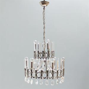 Whoppah Gaetano Sciolari Chandelier 'Ovali' Chrome/Glass - Tweedehands