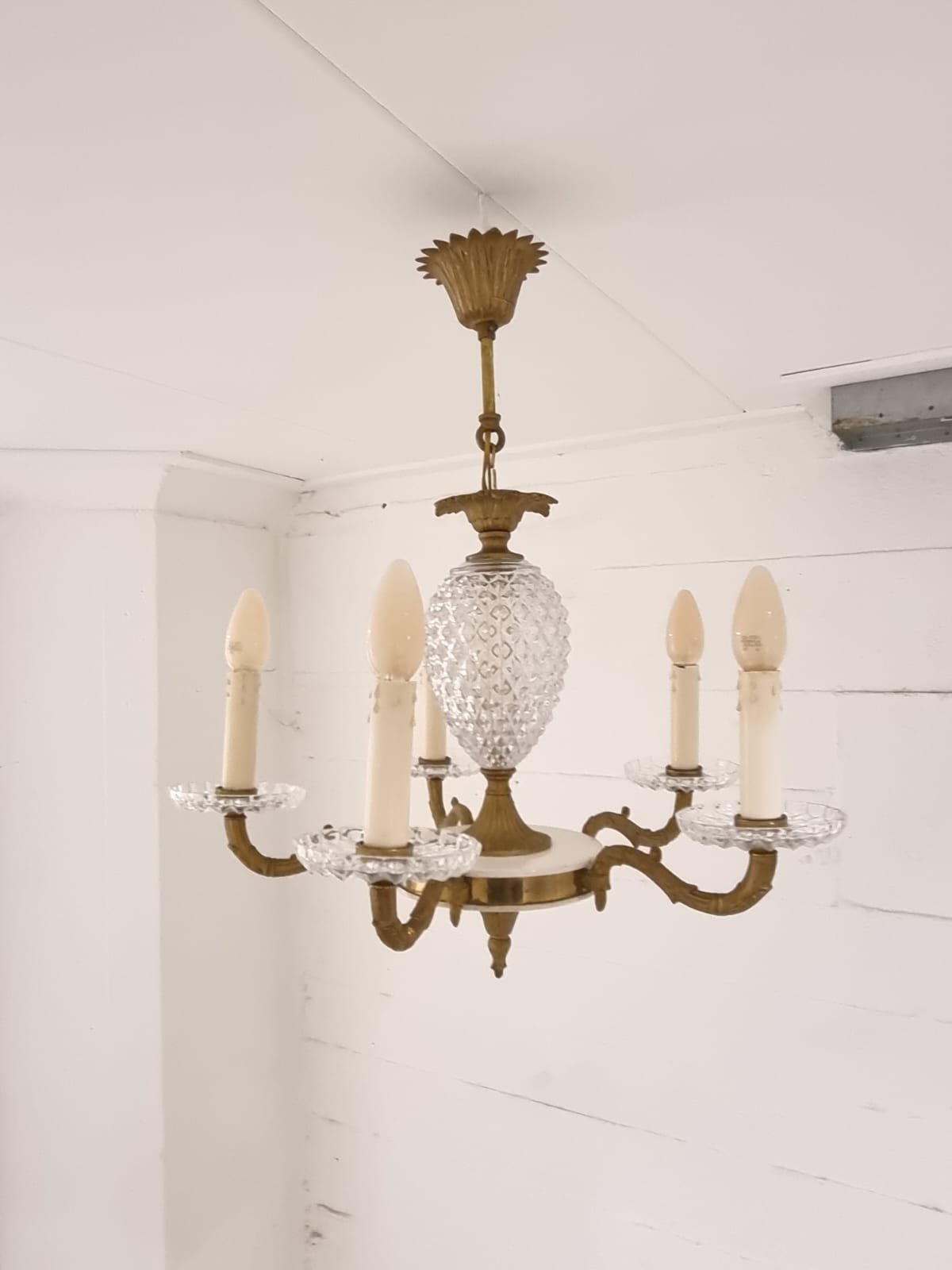 Whoppah Vintage ananas plafond lamp Glass - Tweedehands