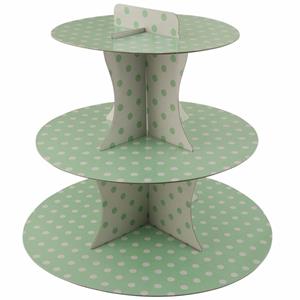 Faram Party Groene etagere 3 laags met witte stippen 30 cm -