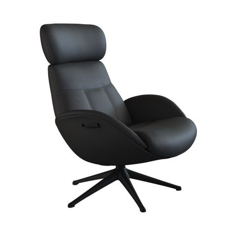 FLEXLUX Relaxsessel "Relaxchairs Elegant", Premium Komfort, Rücken- & Kopfteilverstellung, drehbar, Fuß schwarz