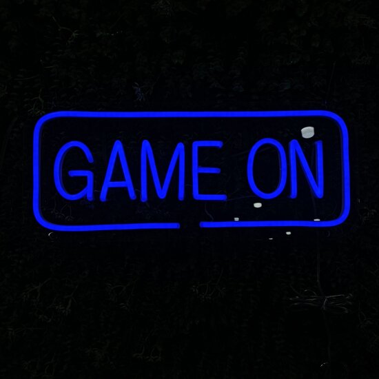 Groenovatie LED Neon Verlichting Bord Game On, Incl. Adapter, 50x20cm, Blauw