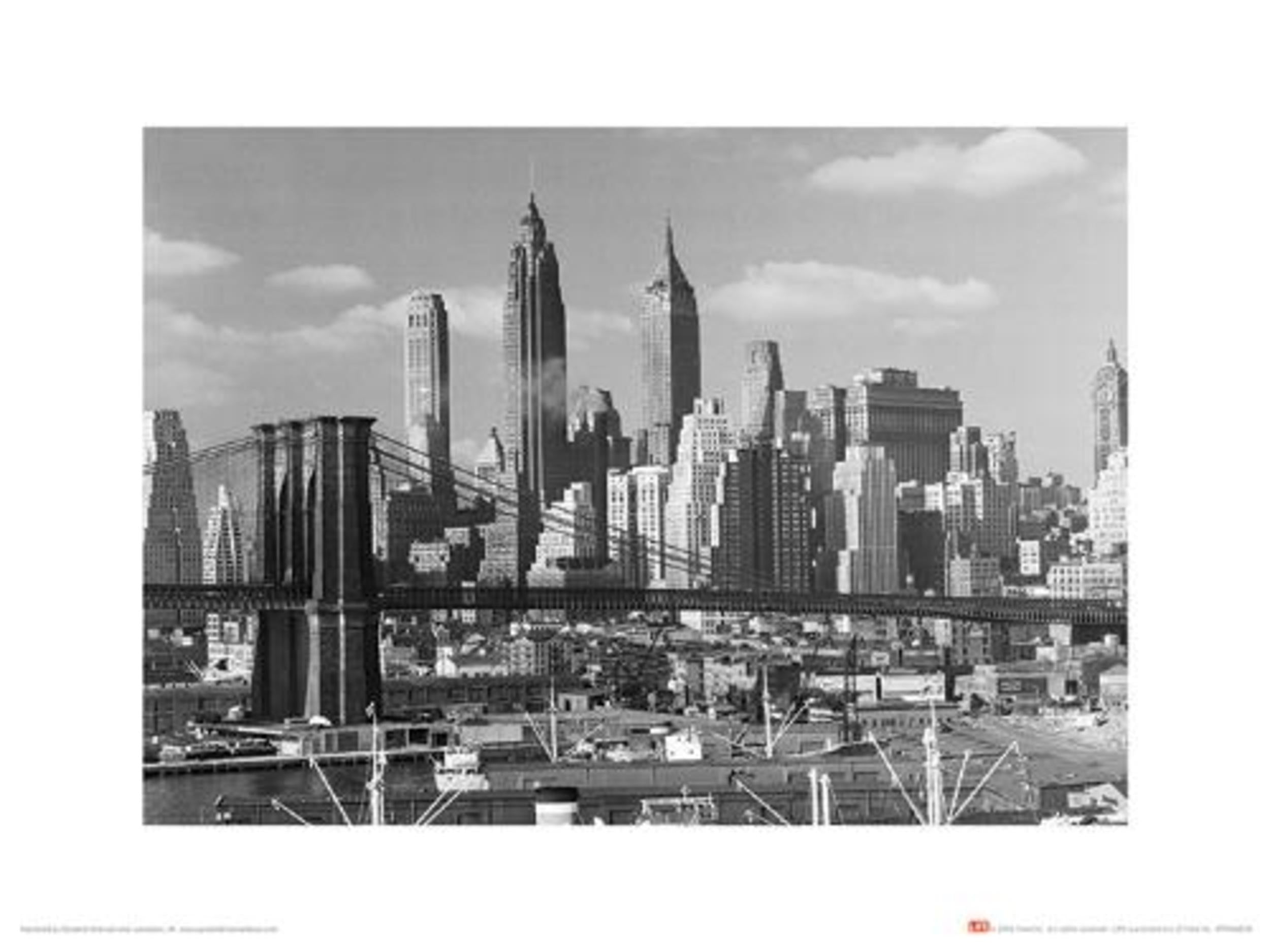 Pyramid Kunstdruk Time Life Lower Manhattan Skyline 1948 30x40cm