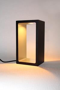 Artdelight Corridor - tafellamp - 18,2 x 10 x 8 cm - 3 stappen dimmer - 6W LED incl. - IP40 - zwart en mat goud