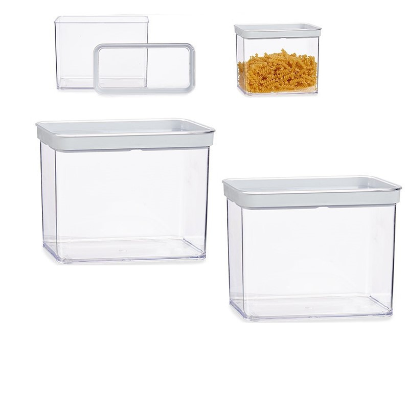 Gondol Plastics Set van 2x stuks keuken opslag voorraad bakjes transparant met deksel van 2.2 liter -