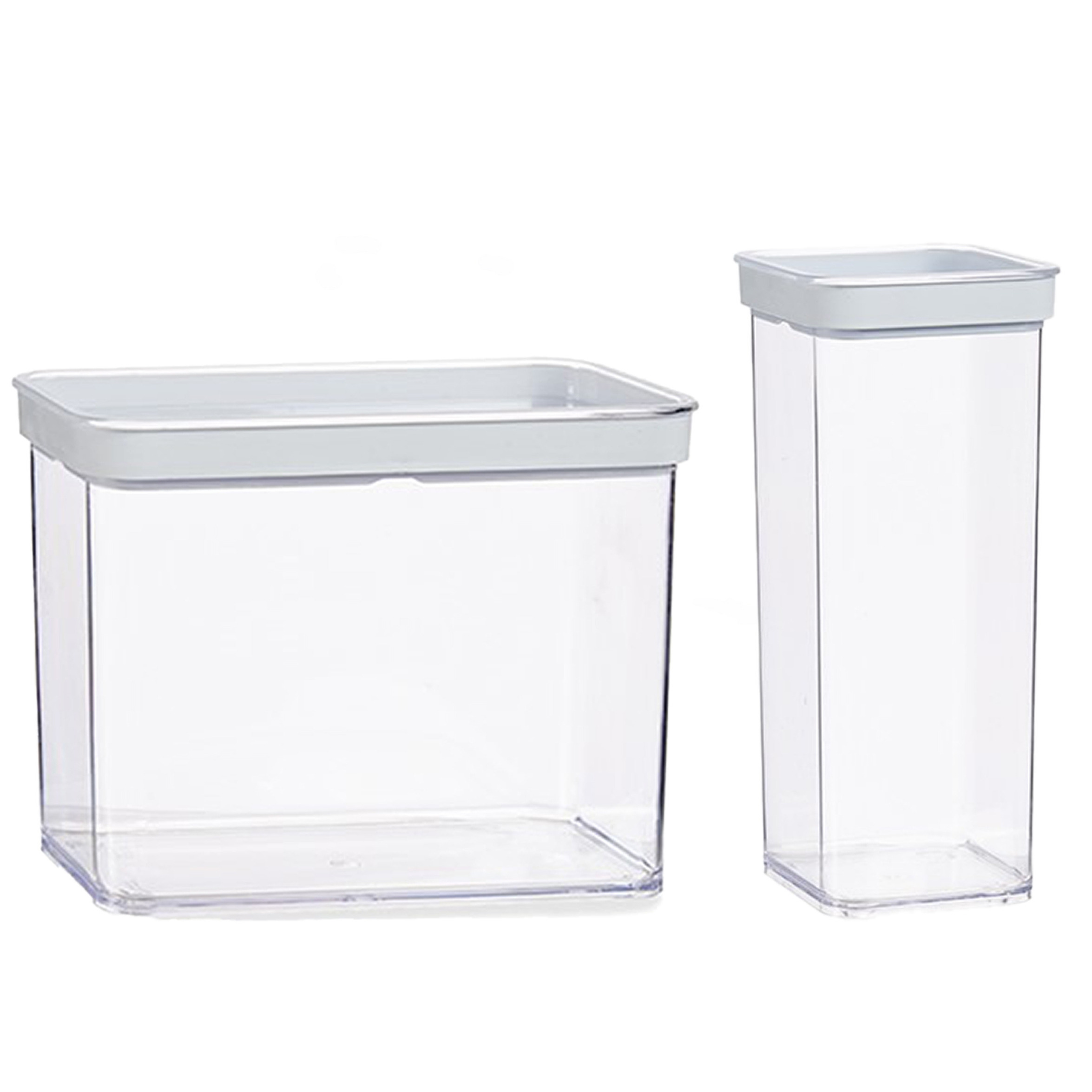 Gondol Plastics 4x stuks keuken voorraad potten/bakjes set met deksel 2.2 en 1.5 liter -