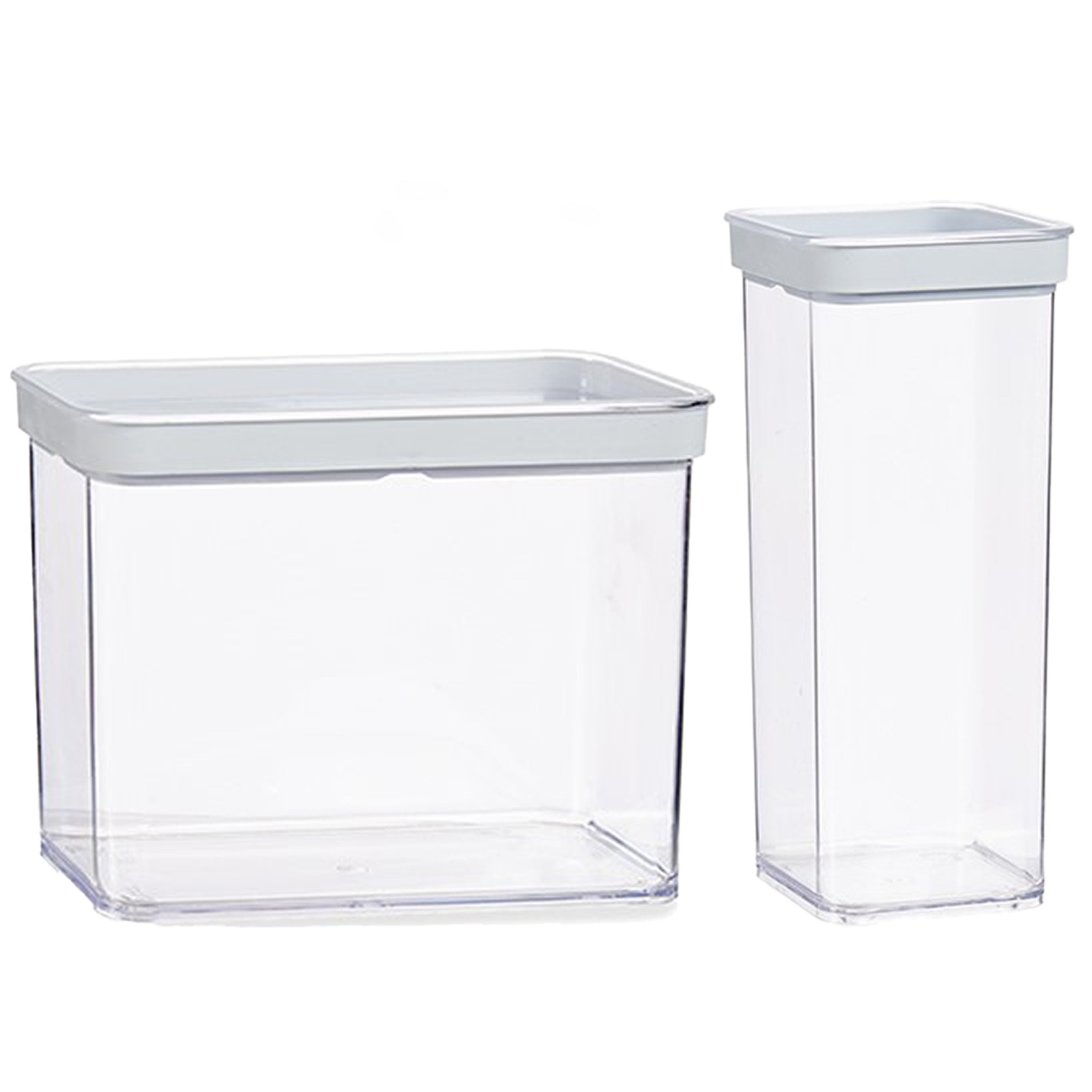 Gondol Plastics 7x stuks keuken voorraad potten/bakjes set met deksel 2.2 en 1.5 liter -