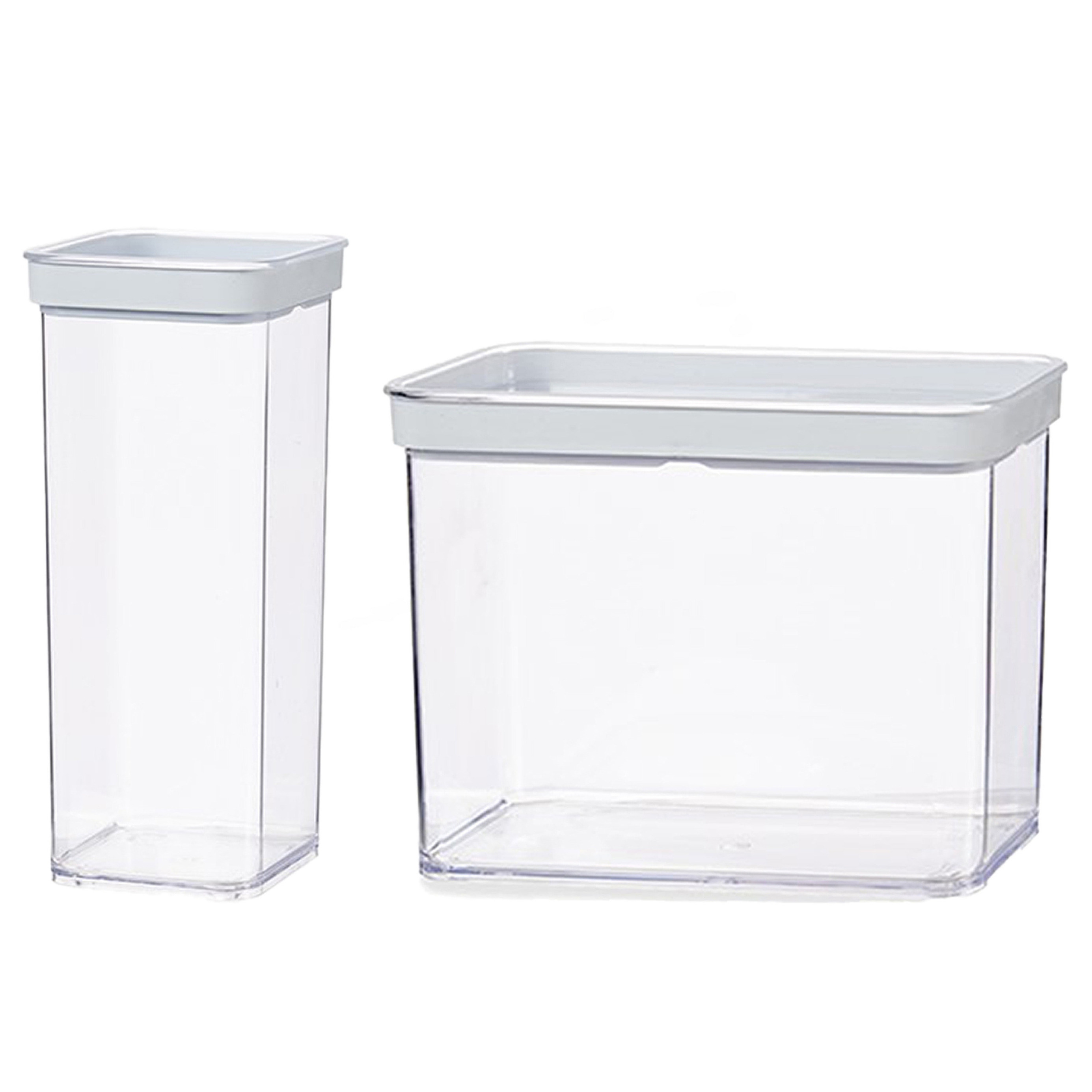 Gondol Plastics 8x stuks keuken voorraad potten/bakjes set met deksel 2.2 en 1.5 liter -