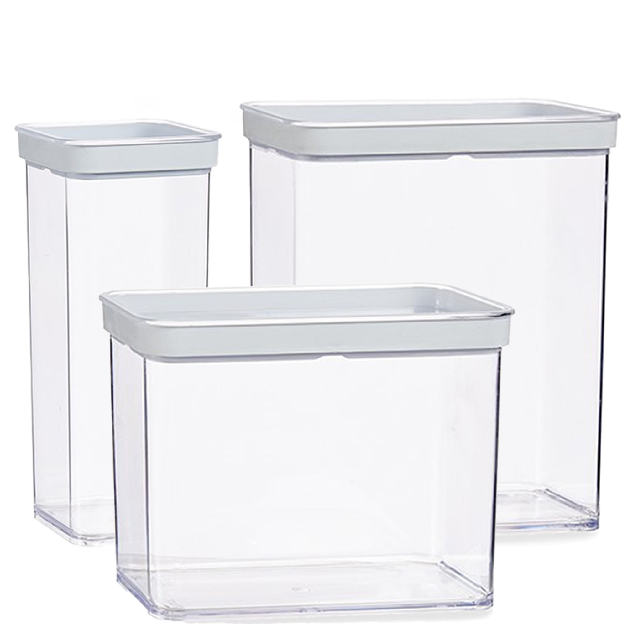 Gondol Plastics 8x stuks keuken voorraad potten/bakjes set met deksel 3.3 en 2.2 en 1.5 liter -